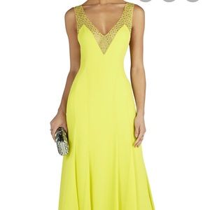 NWT BCBG Mariena Embellished Plunging V-Neck Gown